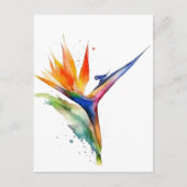 Paradijsvogel exotische bloemheldere waterverf briefkaart (Voorkant)