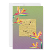 Paradijsvogel Goud Paarse & Groene Bruiloft