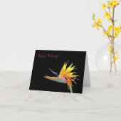 Paradijsvogel Happy Birthday Kaart (Gele Bloem)