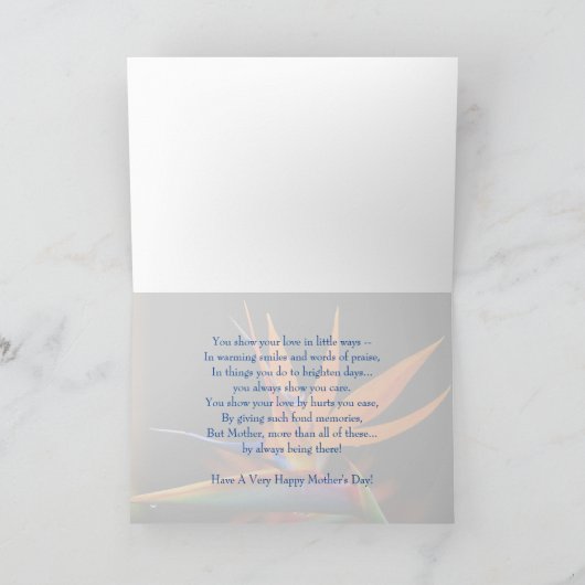 Paradijsvogel Moederdag Kaart (Binnen)