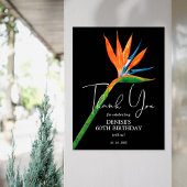 Paradijsvogel op Black Birthday Party Dank u Poster