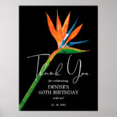 Paradijsvogel op Black Birthday Party Dank u Poster (Voorkant)