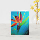 Paradijsvogel Op Brand Notecard Kaart (Gele Bloem)