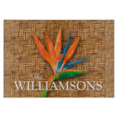 Paradijsvogel op Wicker Patroon Gepersonaliseerd Snijplank (Voorkant)