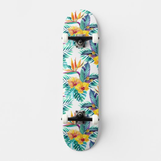 Paradijsvogel & Orchidee Patroon Persoonlijk Skateboard (Voorkant)