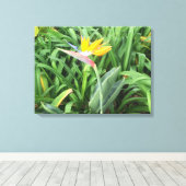Paradijsvogel plant (Strelitzia) Canvas Afdruk (Insitu (Houten vloer))