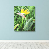 Paradijsvogel plant (Strelitzia) Canvas Afdruk (Insitu (Houten vloer))