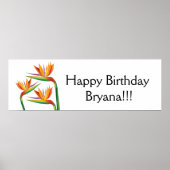 Paradijsvogel Tropisch Bloemfeest Banner Poster (Voorkant)