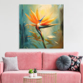 Paradijsvogel Tropisch Plant Canvas Afdruk (Insitu (Woonkamer))