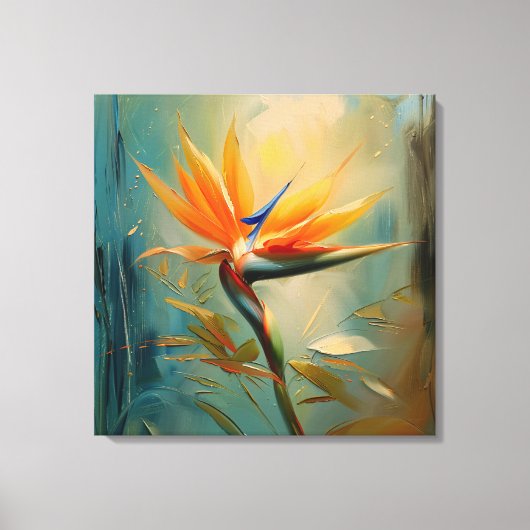 Paradijsvogel Tropisch Plant Canvas Afdruk (Voorkant)