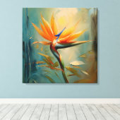 Paradijsvogel Tropisch Plant Canvas Afdruk (Insitu (Houten vloer))