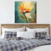Paradijsvogel Tropisch Plant Canvas Afdruk (Insitu (Slaapkamer))