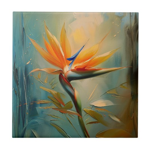 Paradijsvogel Tropisch Plant Tegeltje (Voorkant)