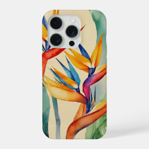 Paradijsvogel Tropische Aquarel Bloem iPhone 15 Pro Case