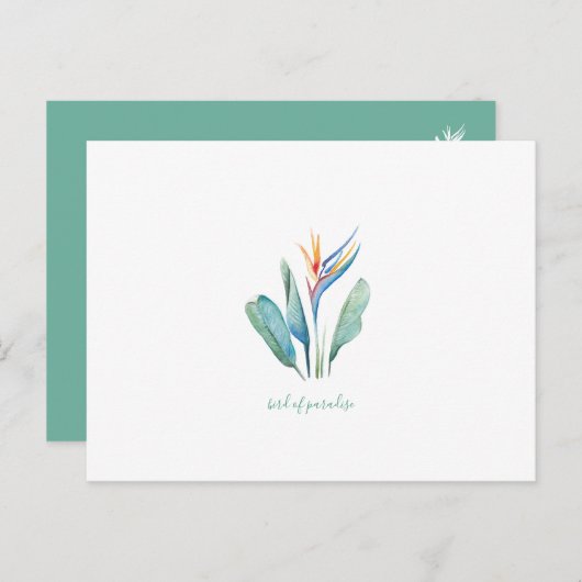Paradijsvogel Tropische Aquarel  Postkaart Feestdagenkaart (Voorkant / Achterkant)