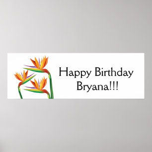 Paradijsvogel Tropische Bloemen Feestbanner Poster