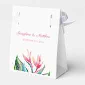 Paradijsvogel Tropische bruiloft Bedankdoosjes (Achterkant)