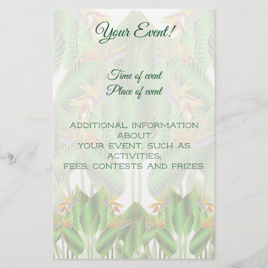 Paradijsvogelbloem Flyer (Voorkant)