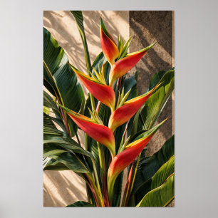 Paradijsvogelbloemen in Gouden Licht Muurkunst Poster