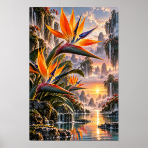Paradijsvogelbloemen in Waterval Vallei bij Zonson Poster