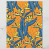 Paradijsvogelbloemen op oranje (Achterkant)