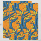 Paradijsvogelbloemen op oranje (Voorkant / Achterkant)