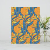 Paradijsvogelbloemen op oranje (Staand voorkant)