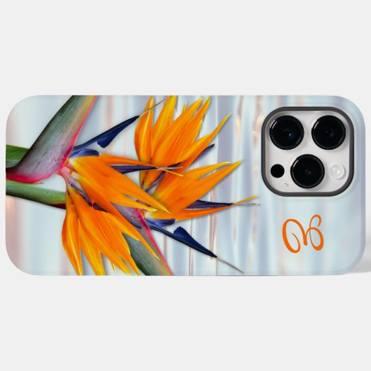 Paradijsvogelmonogram Initiaal Case-Mate iPhone Case (Achterkant (horizontaal))