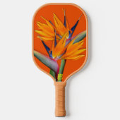 Paradijsvogelmonogram Initiaal Sinaasappel Pickleball Paddle (Voorkant)