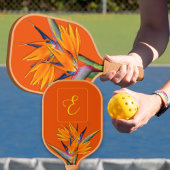 Paradijsvogelmonogram Initiaal Sinaasappel Pickleball Paddle
