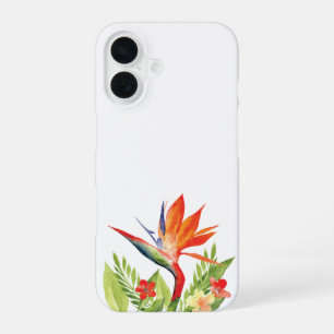Paradijsvogels aquarel bloem iPhone 16 hoesje