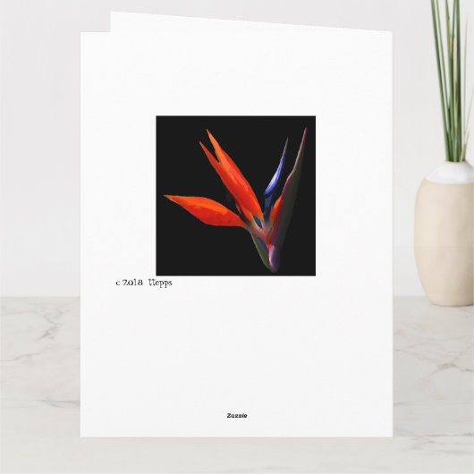 Paradijsvogels in het hart Vaas op witte kaart (Achterkant)