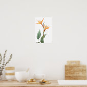 Paradijsvogeltekening (bloem) poster (Keuken)
