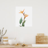 Paradijsvogeltekening (bloem) poster (Keuken)