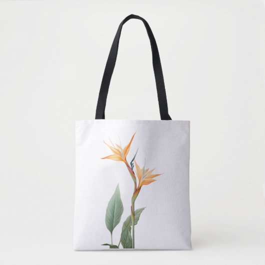 Paradijsvogeltekening (bloem) tote bag (Voorkant)