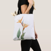 Paradijsvogeltekening (bloem) tote bag (Dichtbij)