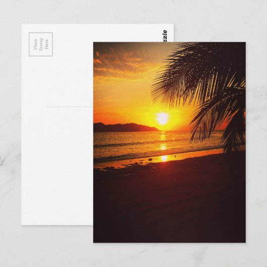 Paradische zonsondergang briefkaart (Voorkant / Achterkant)