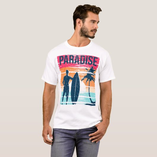 Paradische zonsondergang t-shirt (Voorkant volledig)