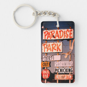 Paradise Amusement Park Retro Foto Acryl Sleutelhanger