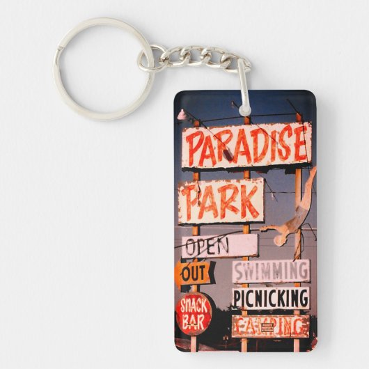 Paradise Amusement Park Retro Foto Acryl Sleutelhanger (Voorkant)