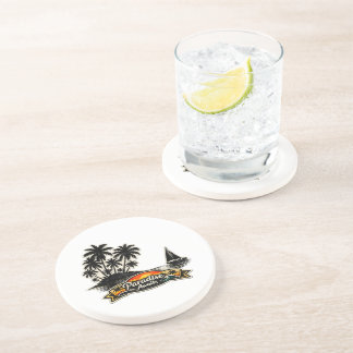 🏝️🌅  “Paradise Awaits” Sandstone Coaster 🌴✨ Zandsteen Onderzetter