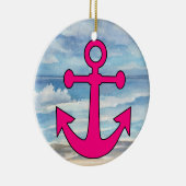 Paradise Beach Anchor Keramisch Ornament (Rechts)