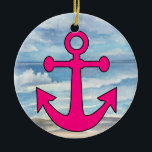 Paradise Beach Anchor Keramisch Ornament<br><div class="desc">Veel plezier met deze. Denk aan thema's! Het spel met achtergrondkleuren, voegt of schrapt tekst toe, en (voor een beetje van extra prijs) pas de rug met afbeeldingen, kleur, uw logo/bedrijfsinfo., enz. aan! Als ik aan de achterkant heb toegevoegd, kunt u het gemakkelijk ook schrappen. Vergeet niet dat sierplanten niet...</div>