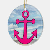 Paradise Beach Anchor Keramisch Ornament (Links)