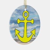 Paradise Beach Anchor Keramisch Ornament (Rechts)
