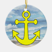 Paradise Beach Anchor Keramisch Ornament (Voorkant)