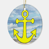 Paradise Beach Anchor Keramisch Ornament (Links)