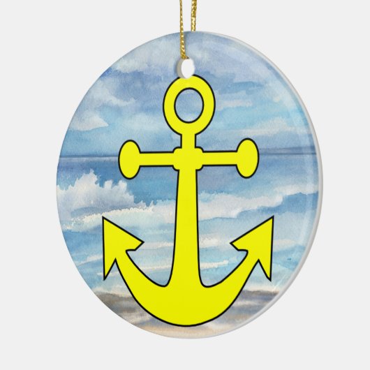 Paradise Beach Anchor Keramisch Ornament (Links)