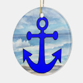 Paradise Beach Anchor Keramisch Ornament (Links)