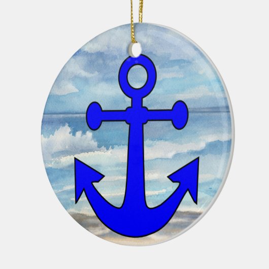 Paradise Beach Anchor Keramisch Ornament (Links)